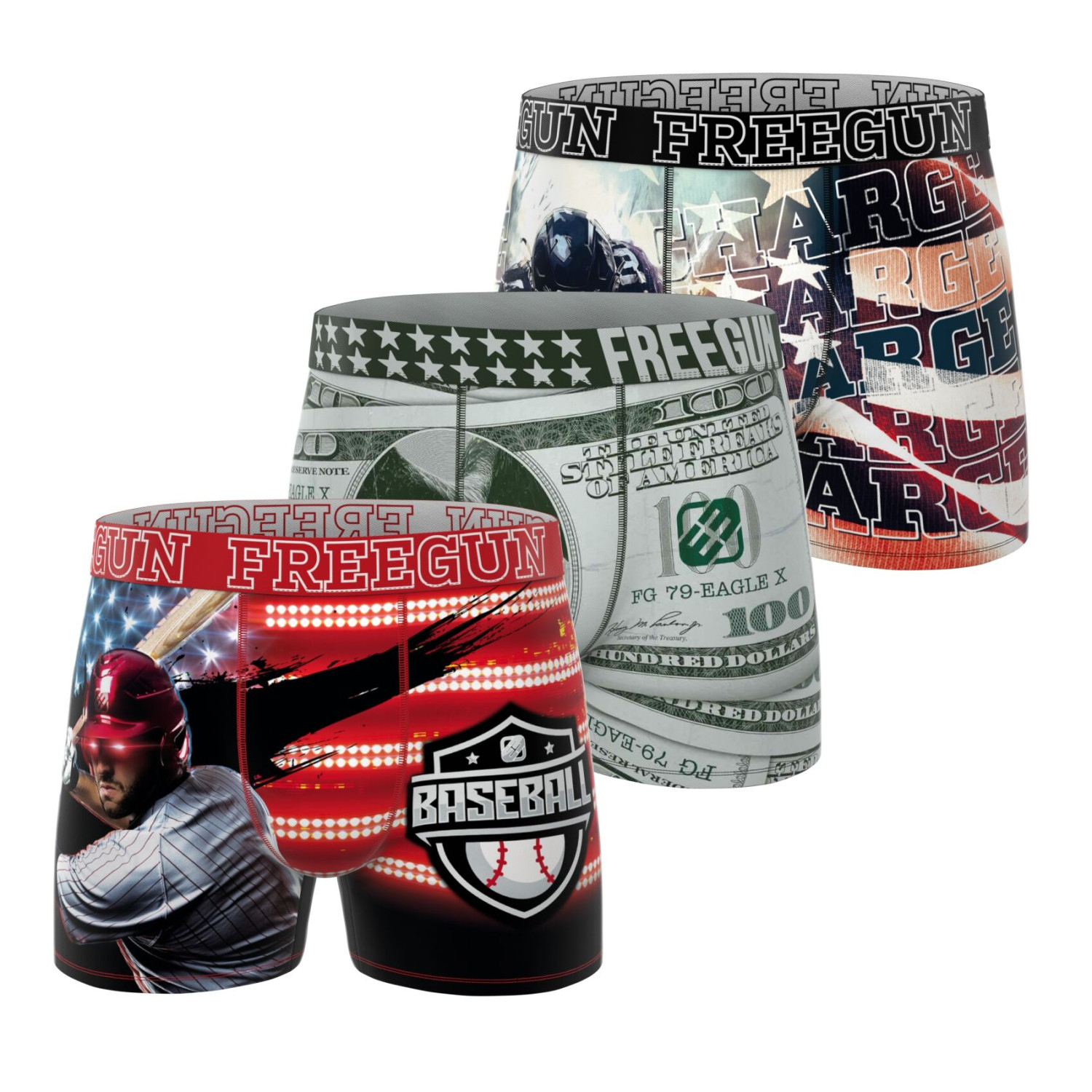 Lot De 3 Boxers Microfibre, FREEGUN