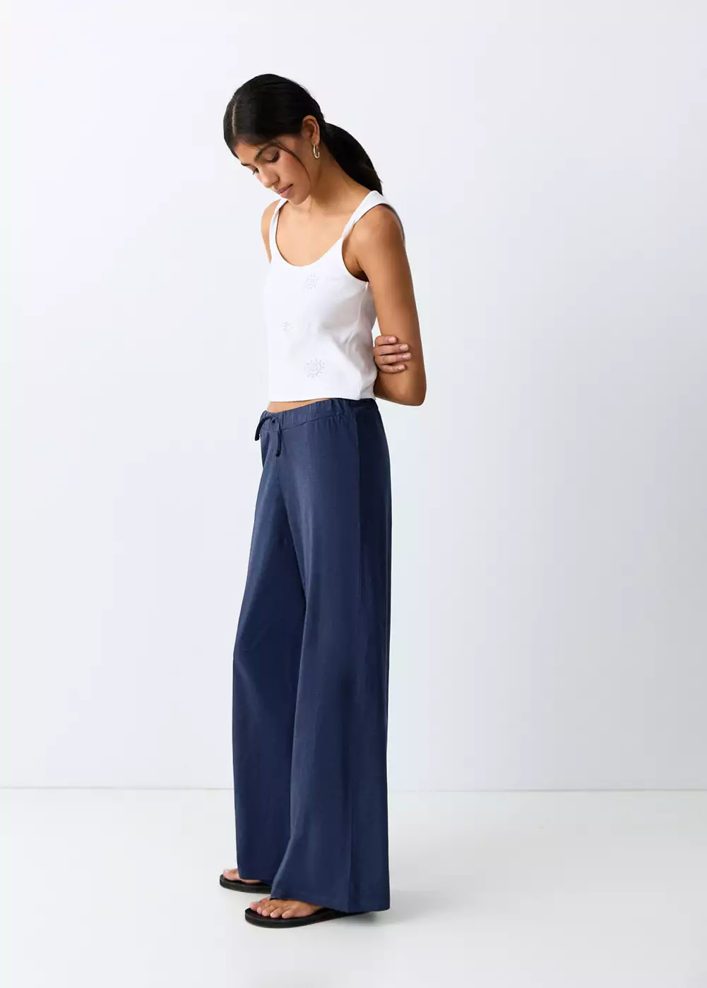 Pantalon droit 100 % coton, MANGO TEEN