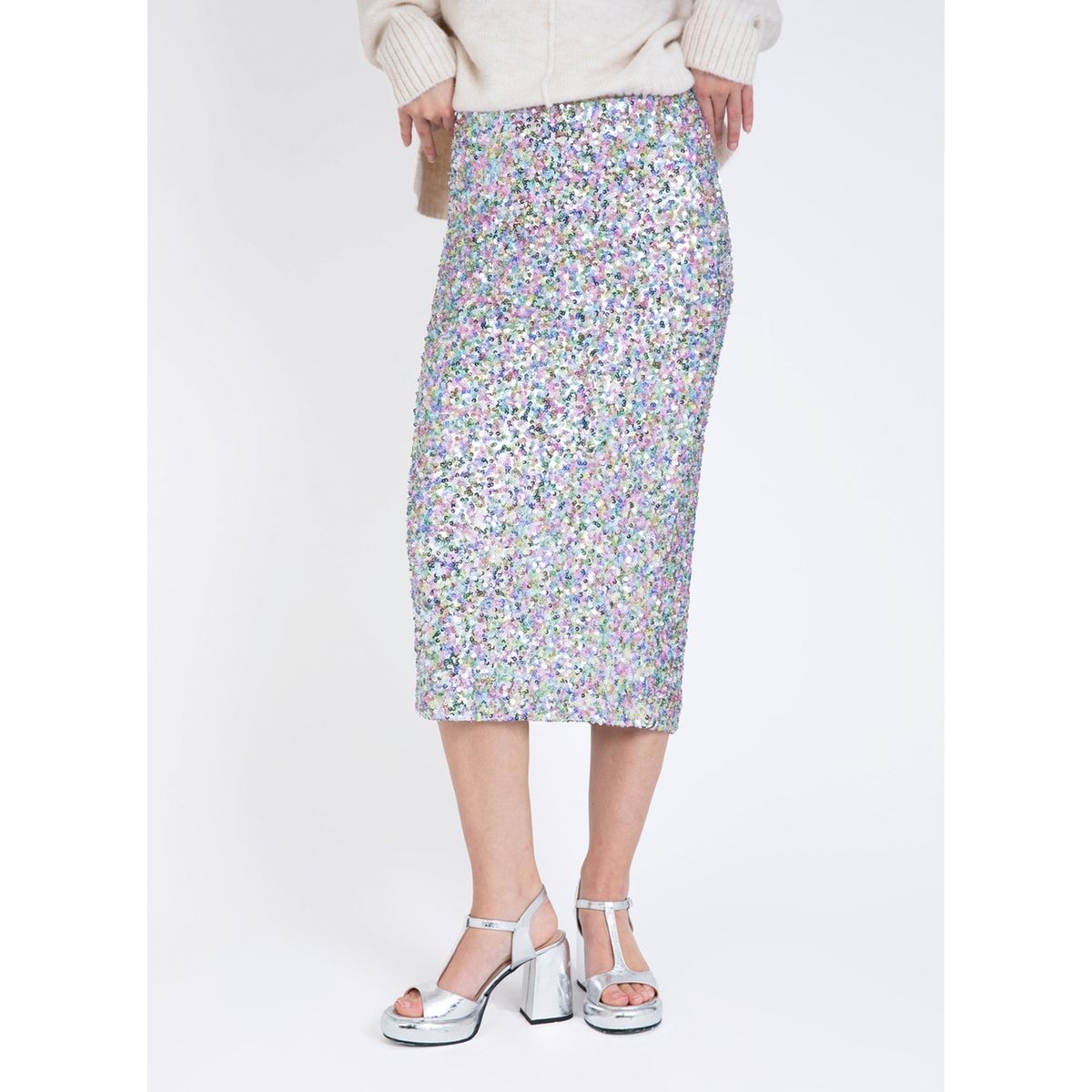 Jupe store crayon sequin