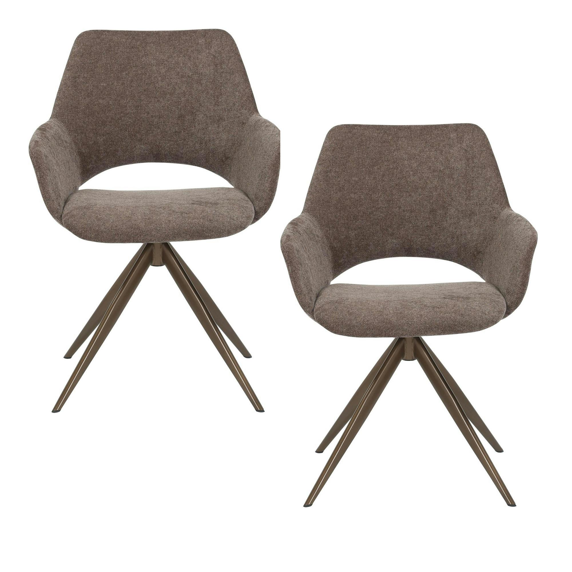 Chaise pivotante à accoudoirs (lot de 2) CORTINA, PIER IMPORT