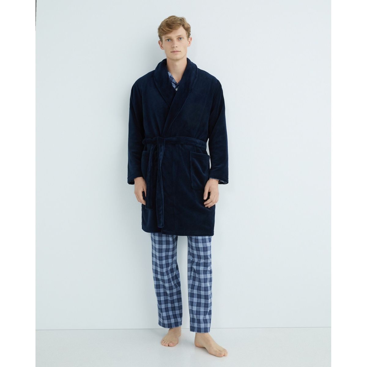 Robe de chambre homme bleu marine La Redoute