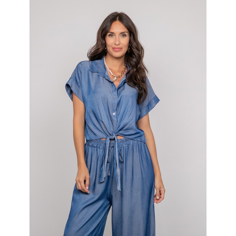 Chemise Manches Courtes Nouée Omerlie, DONA LISA