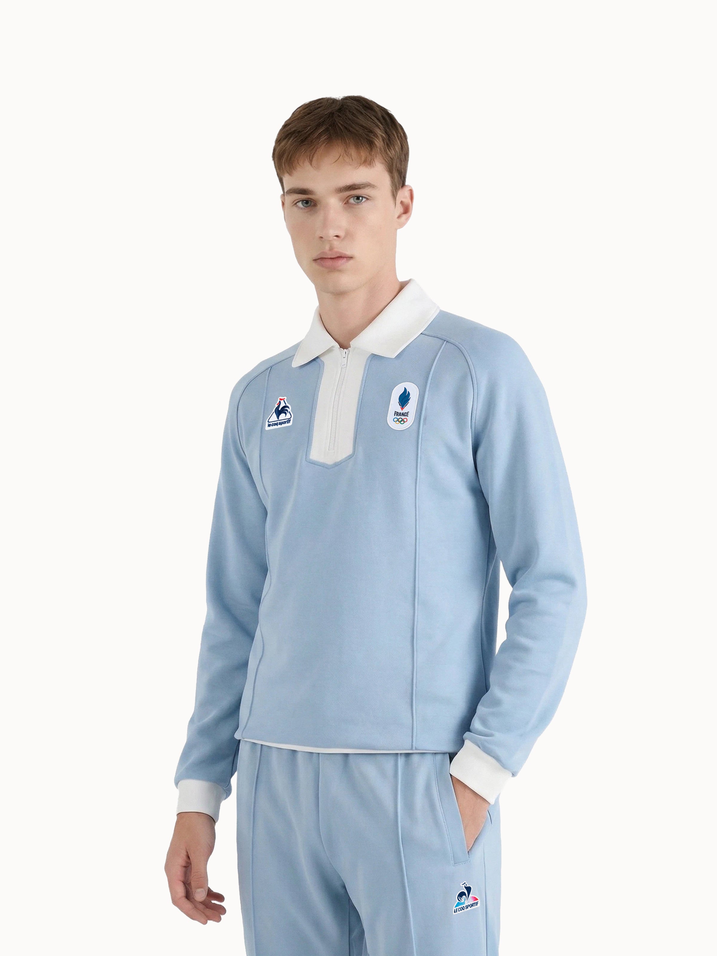 Sweat demi-zippé Équipe de France Olympique 2026 Jeux Olympiques EQUIPE DE FRANCE, LE COQ SPORTIF