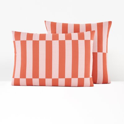 Tabaka Red 50% Recycled Cotton Pillowcasw LA REDOUTE INTERIEURS