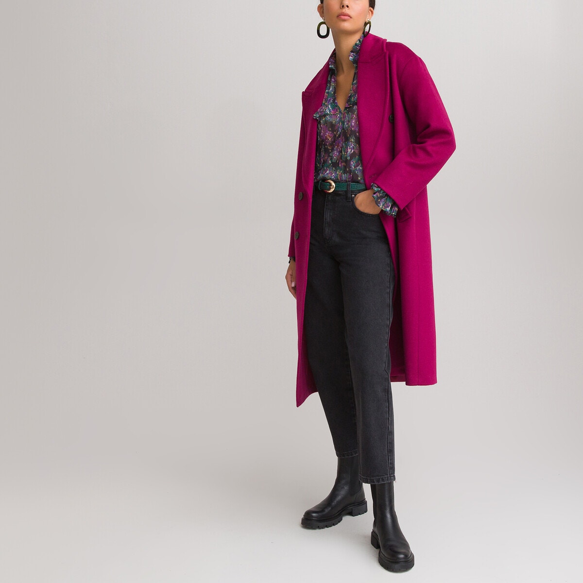 Manteau Vintage Femme Rouge En Laine - Marque Regine Nantes/La Baule - Taille 38-40 - Très Bon état