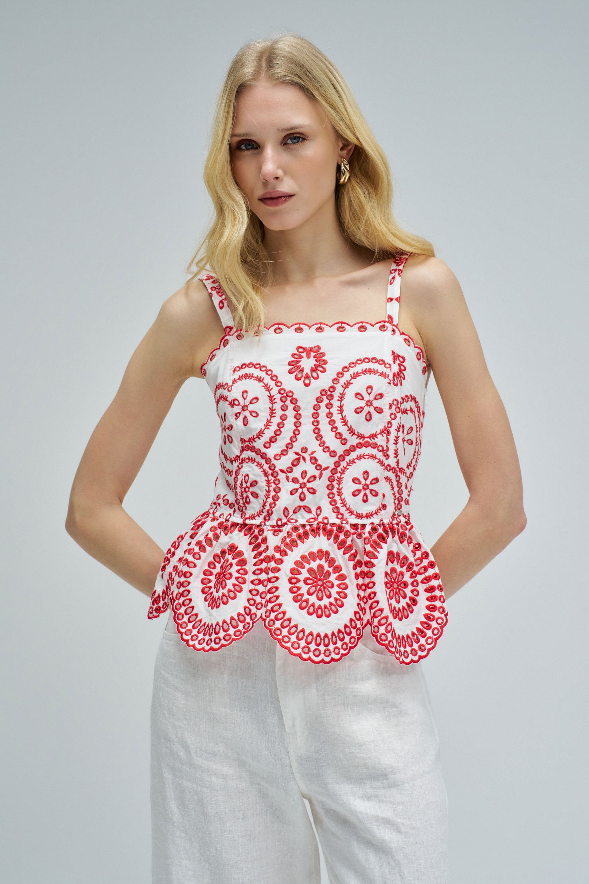 TOP EN BRODERIE ANGLAISE, SALSA JEANS