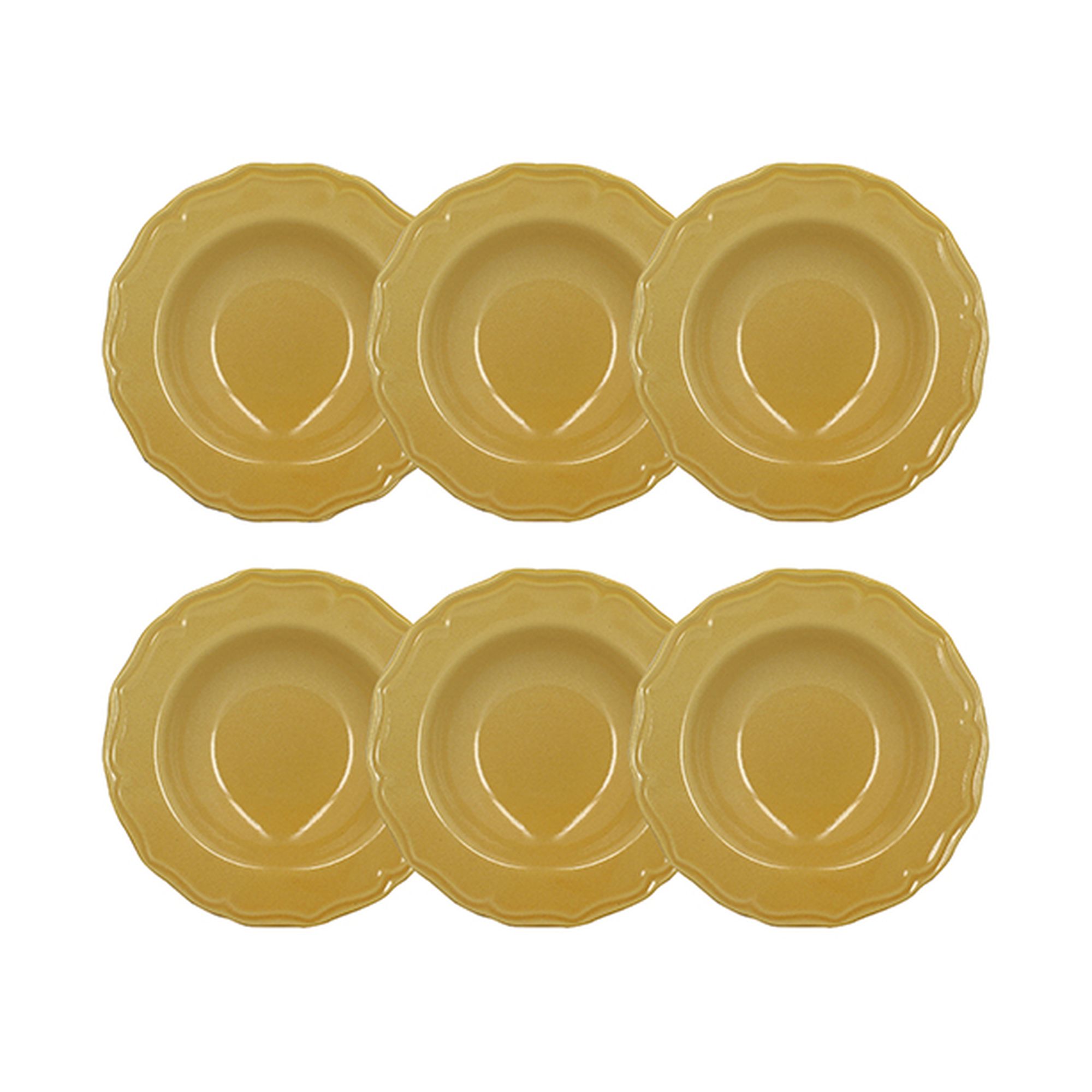 Lot de 6 assiettes creuses 23,5cm en grès, SIGNATURE, NOVASTYL