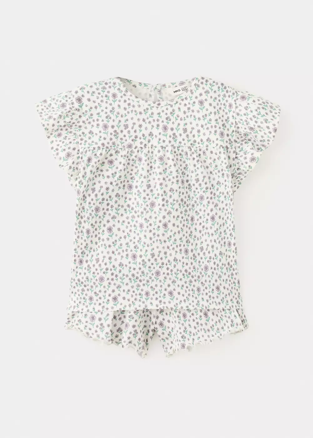 Pyjama court imprimé fleuri, MANGO BABY