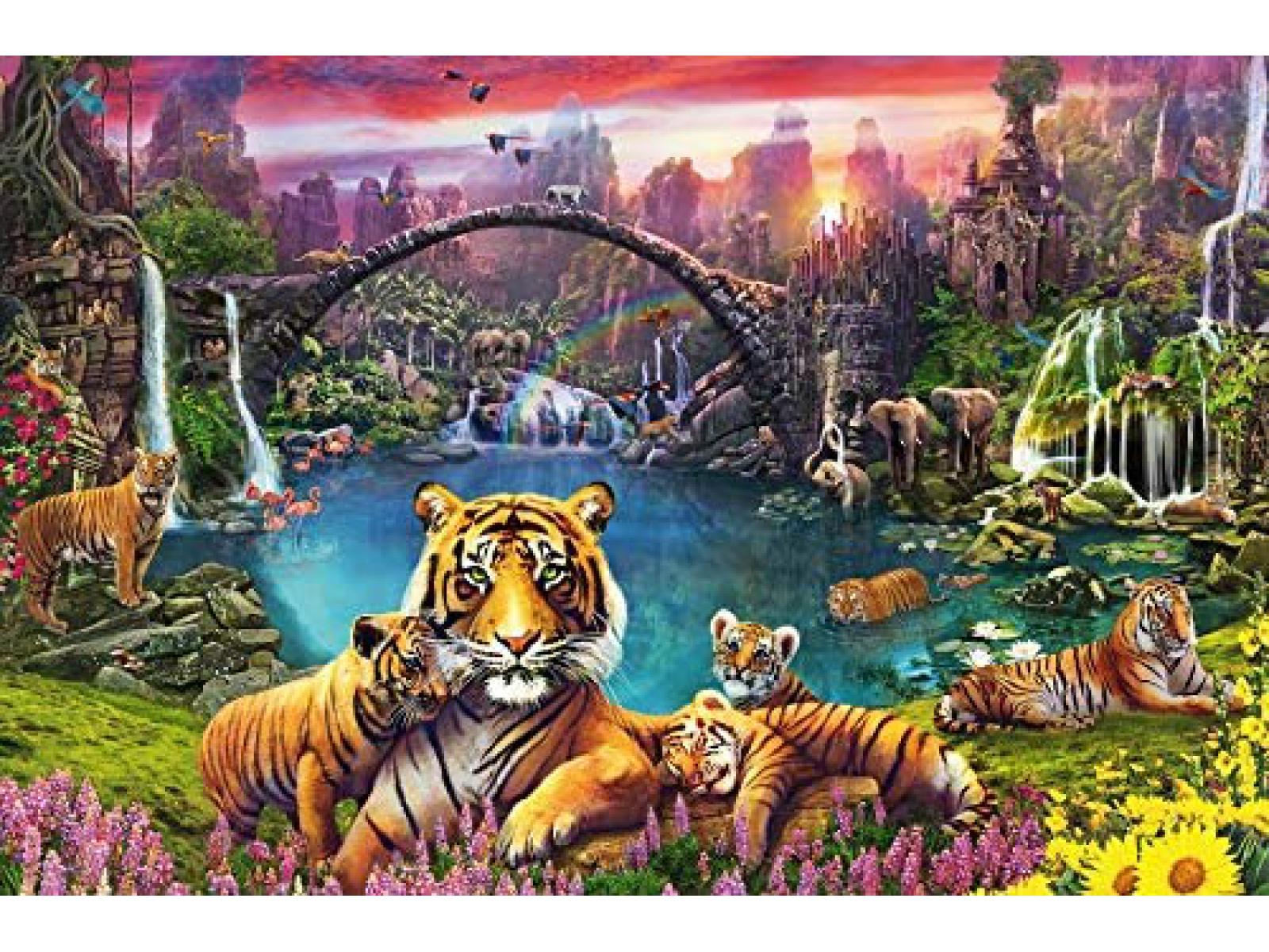 Puzzle 3000 pièces - Tigres au lagon, RAVENSBURGER