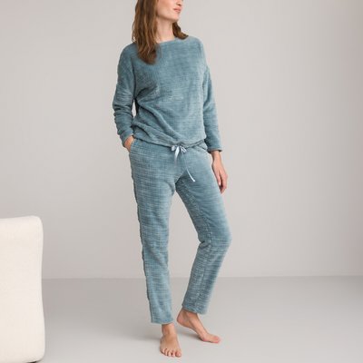 Embossed Fleece Pyjamas with Long Sleeves LA REDOUTE COLLECTIONS