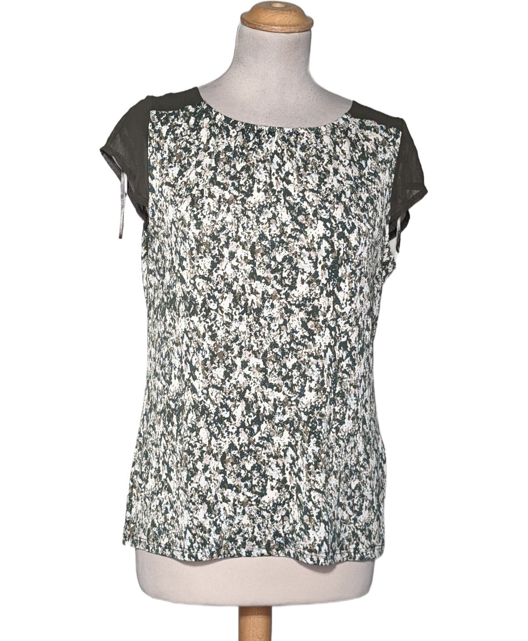 Top Manches Courtes Sonia Rykiel Noir Et Blanc En Soie - Taille M - Occasion