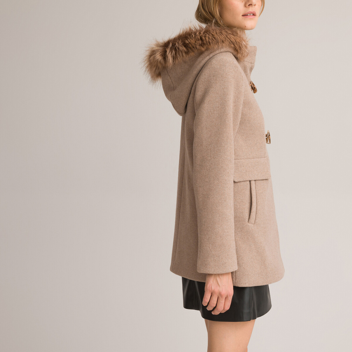 La Redoute Vêtements Manteaux & Vestes Manteaux Manteaux longs Duffle-coat à capuche moutonné 