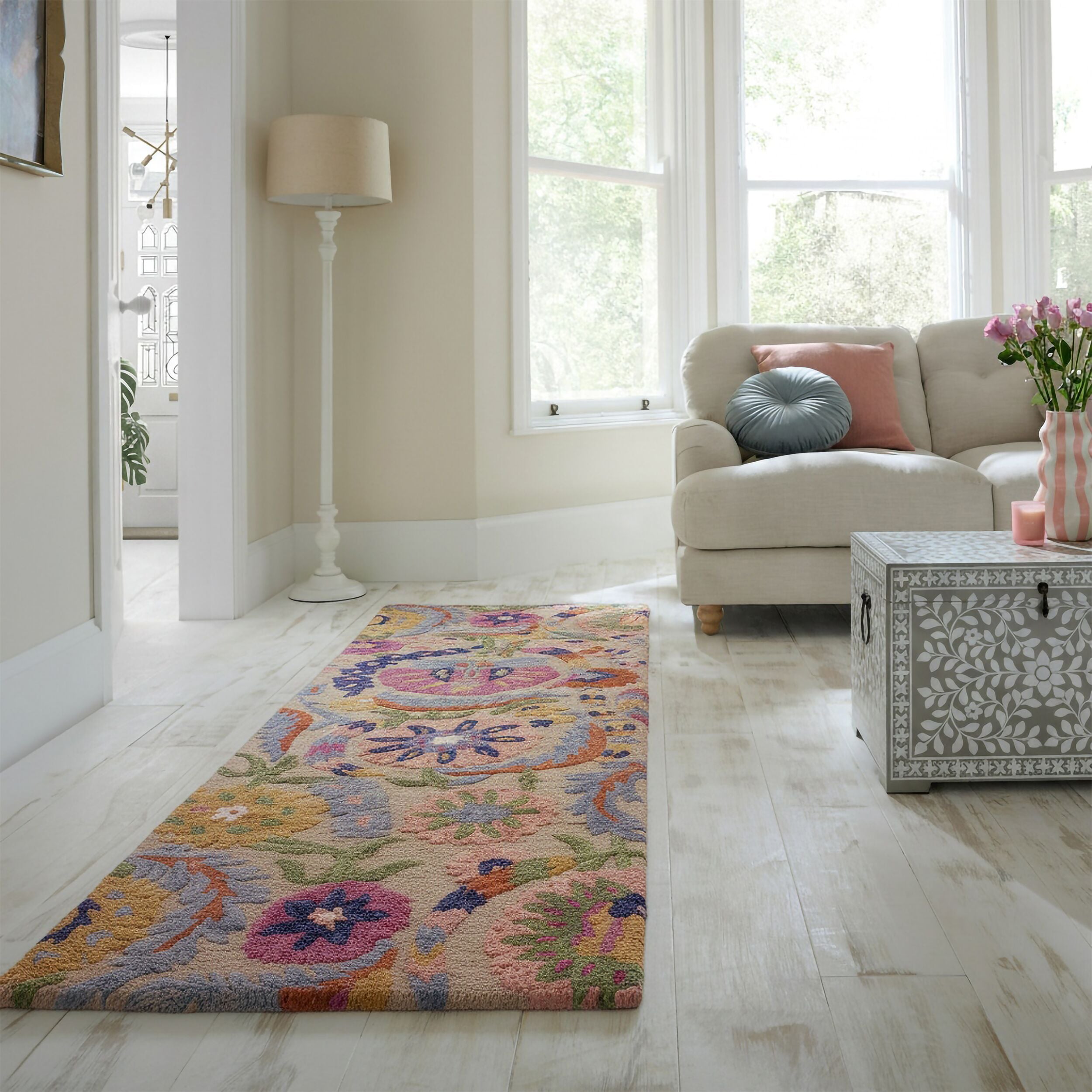 Tapis en laine de couloir AMIRA FLORAL, FLAIR RUGS