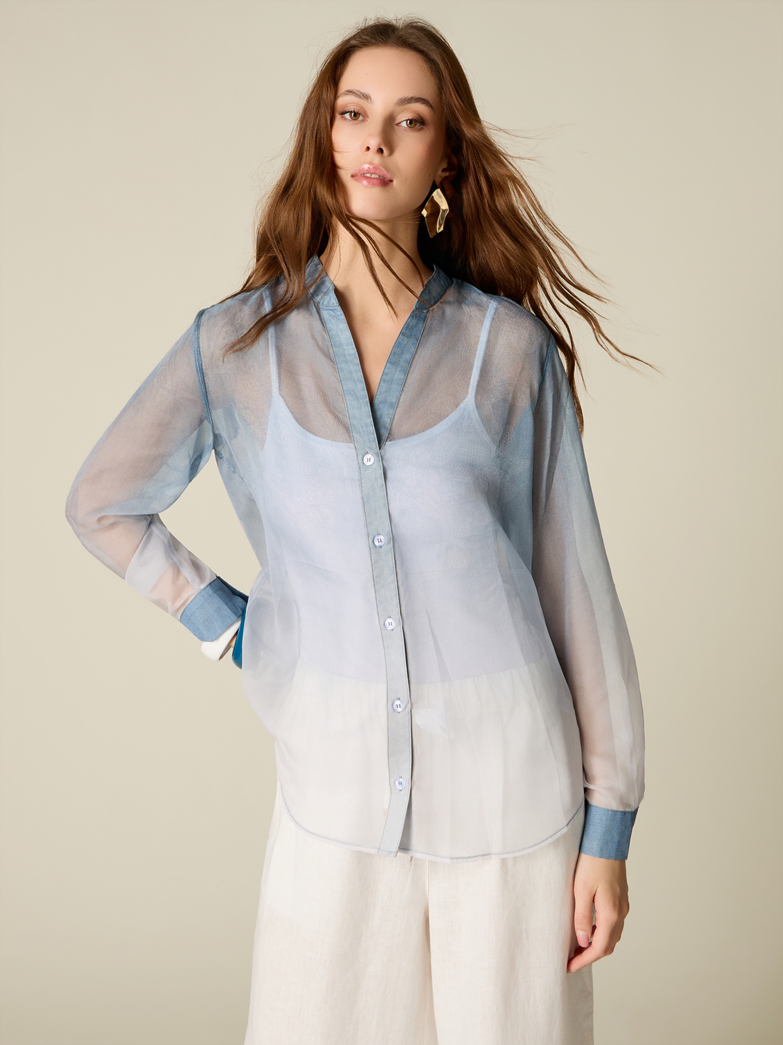 Chemise en georgette dégradé, OLTRE