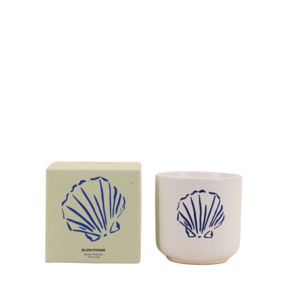 Bougie parfumée céramique 170g, boite cadeau coquillage, ORNAMI