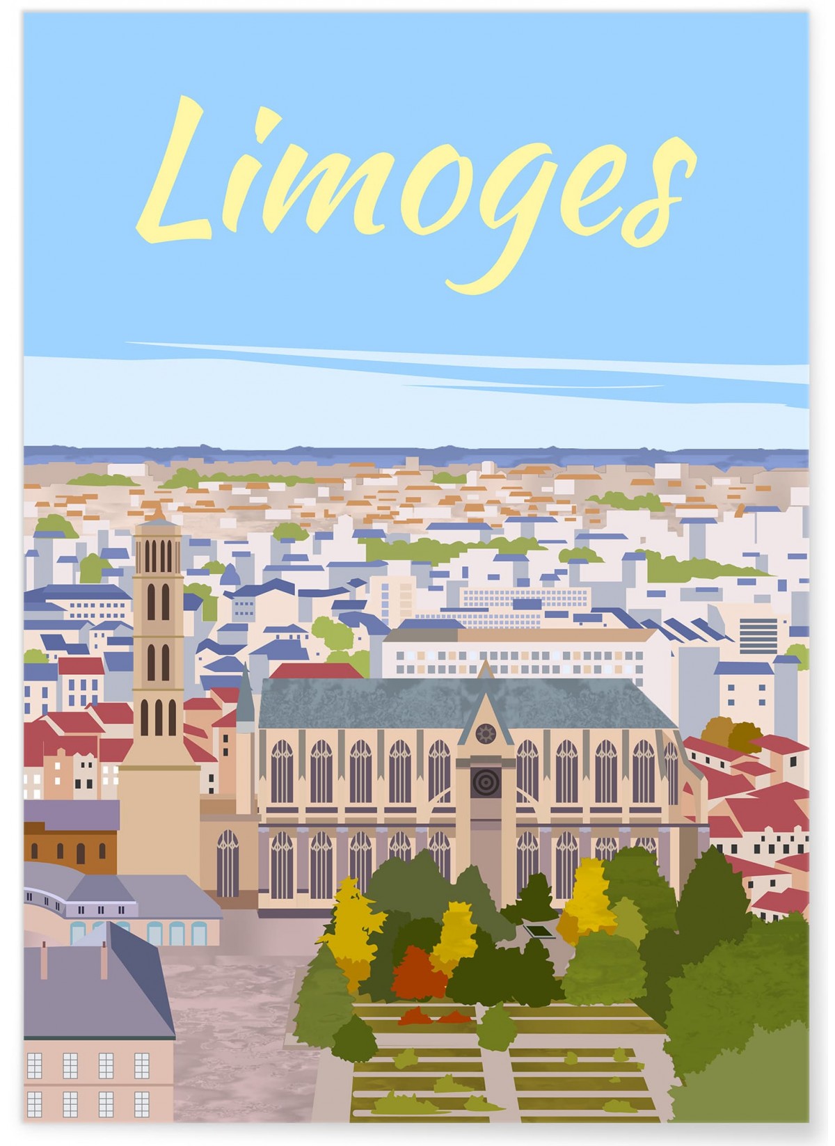 Affiche ville Limoges - Vue du ciel, L'AFFICHERIE