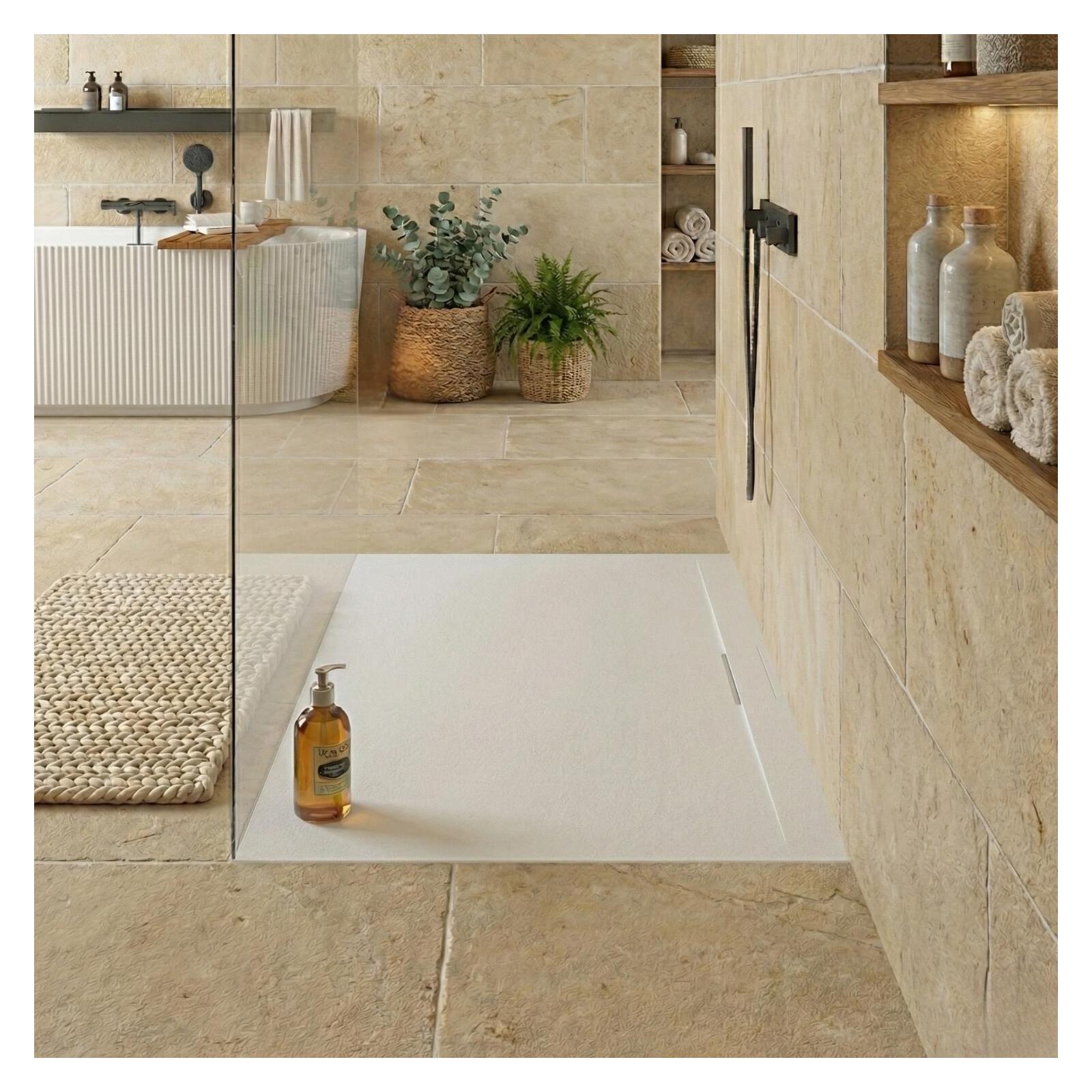 Receveur de douche mural aspect ardoise extra-plat LIVA, MOB IN