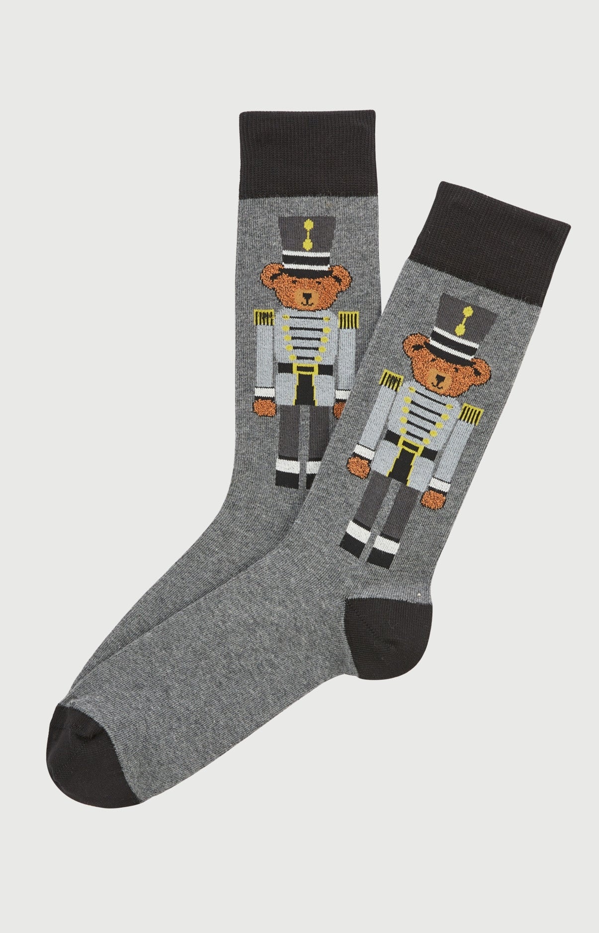 Chaussettes en coton imprimé Teddy Casse-noisette Gris, ARTHUR