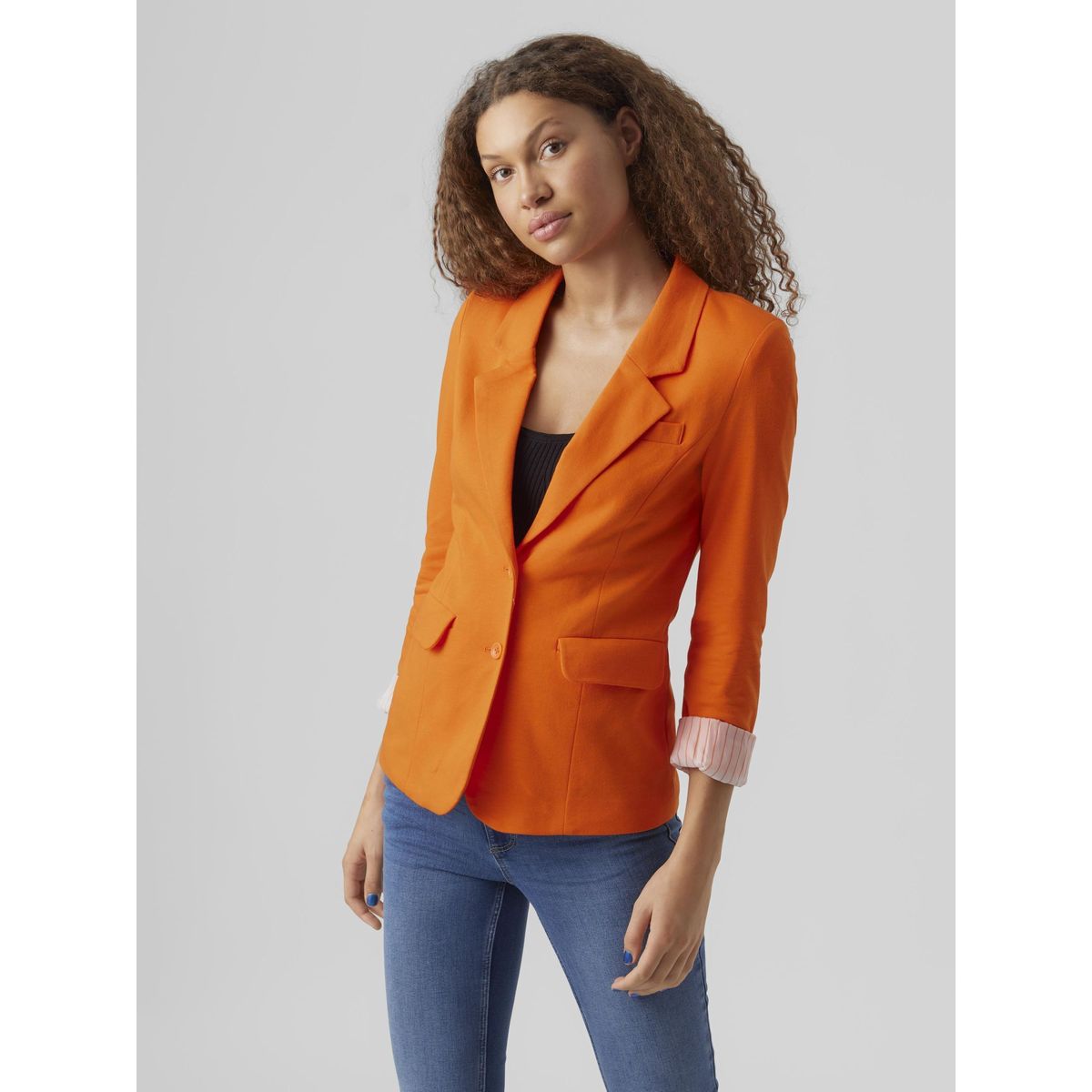 Veste courte orange cheap femme