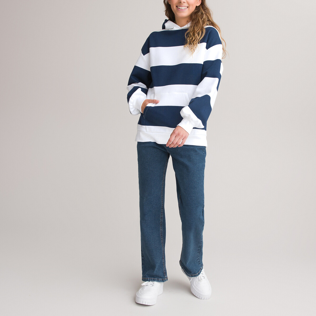 Striped Cotton Oversize Hoodie