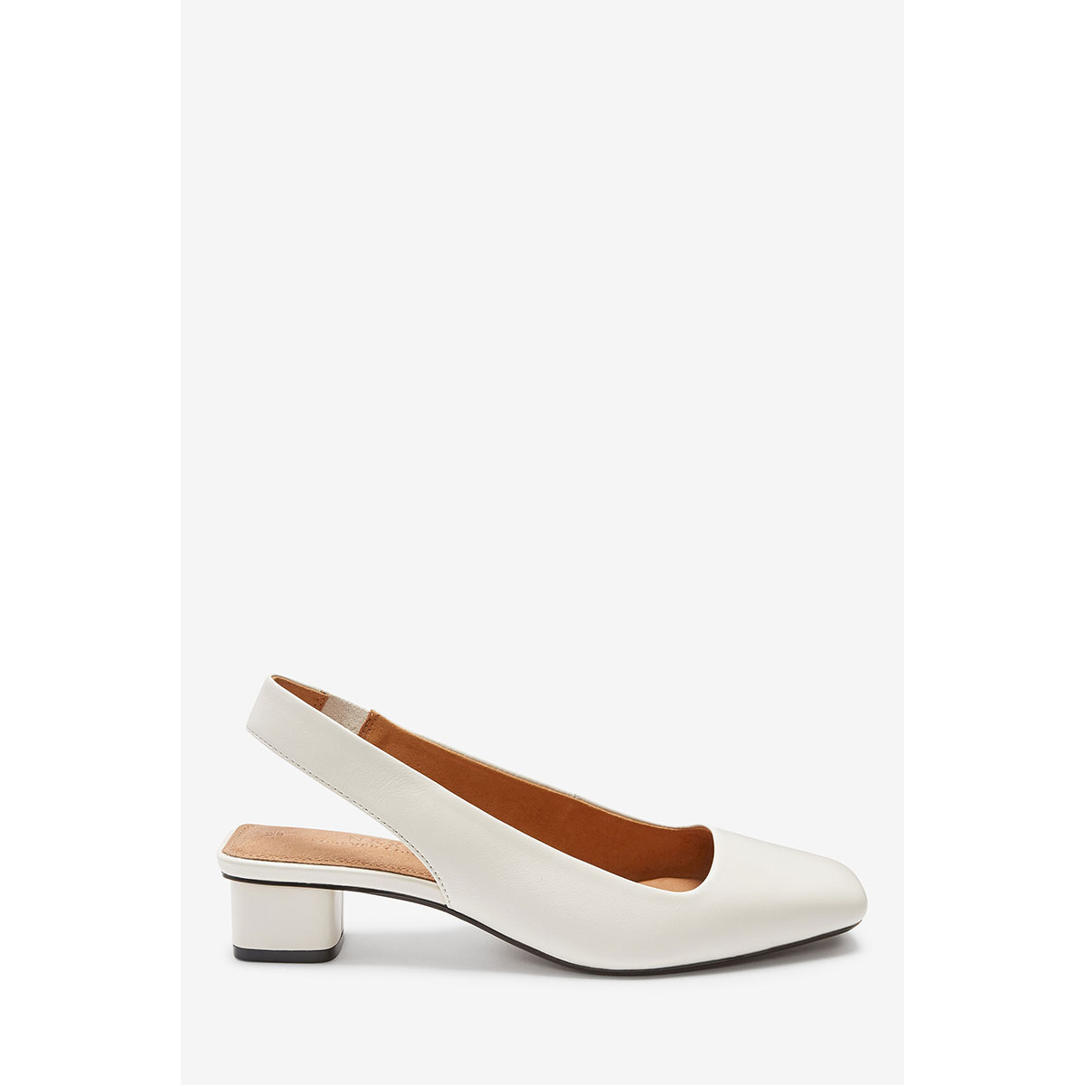 Chaussures En Cuir À Talon Carré Et Bride Arrière, NEXT