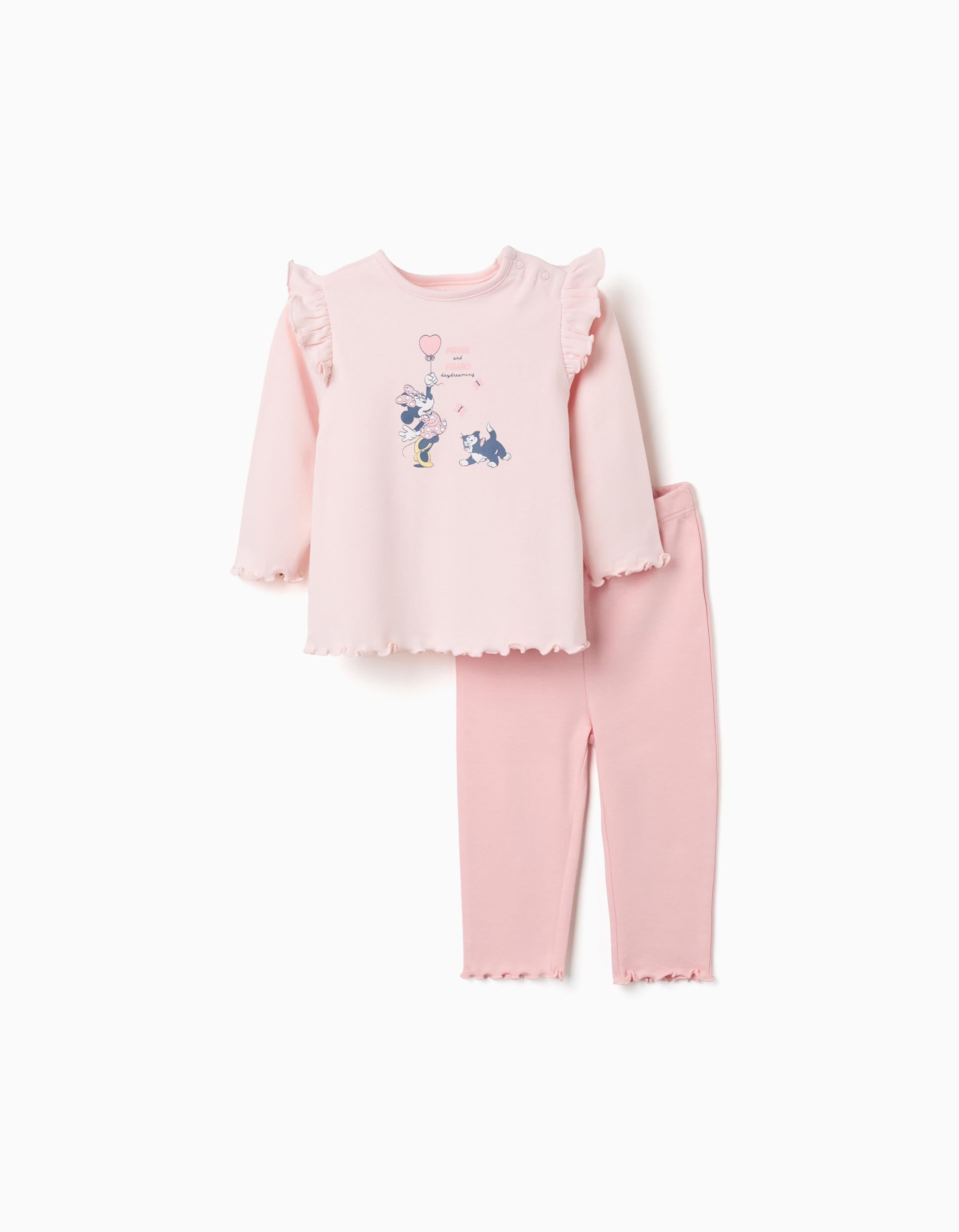 Pyjama en coton à manches longues et imprimé Minnie & Figaro, ZIPPY