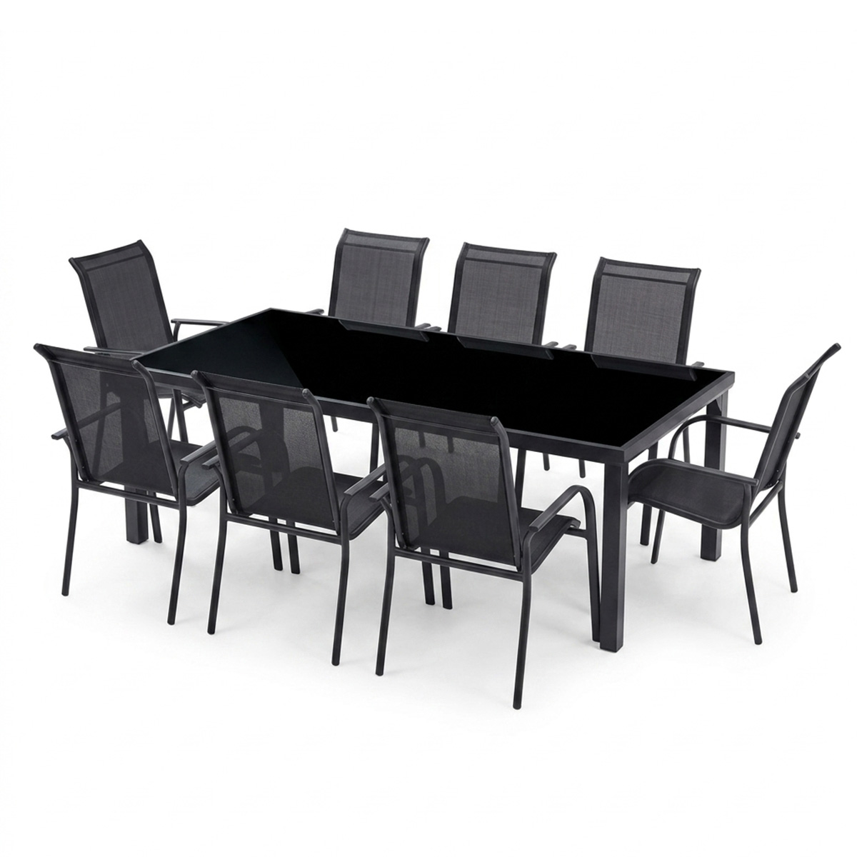 Ensemble en aluminium, verre, 8 fauteuils EDITION, WILSA GARDEN