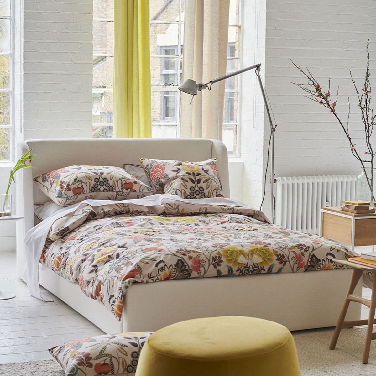 Housse de couette imprimée en percale de coton, BROCART DECORATIF, DESIGNERS GUILD