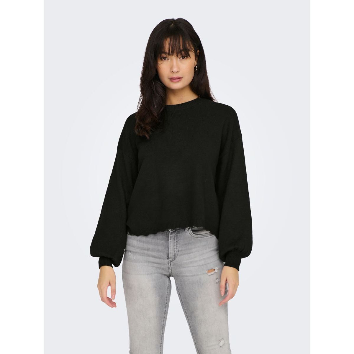 Pull noir best sale manche transparente