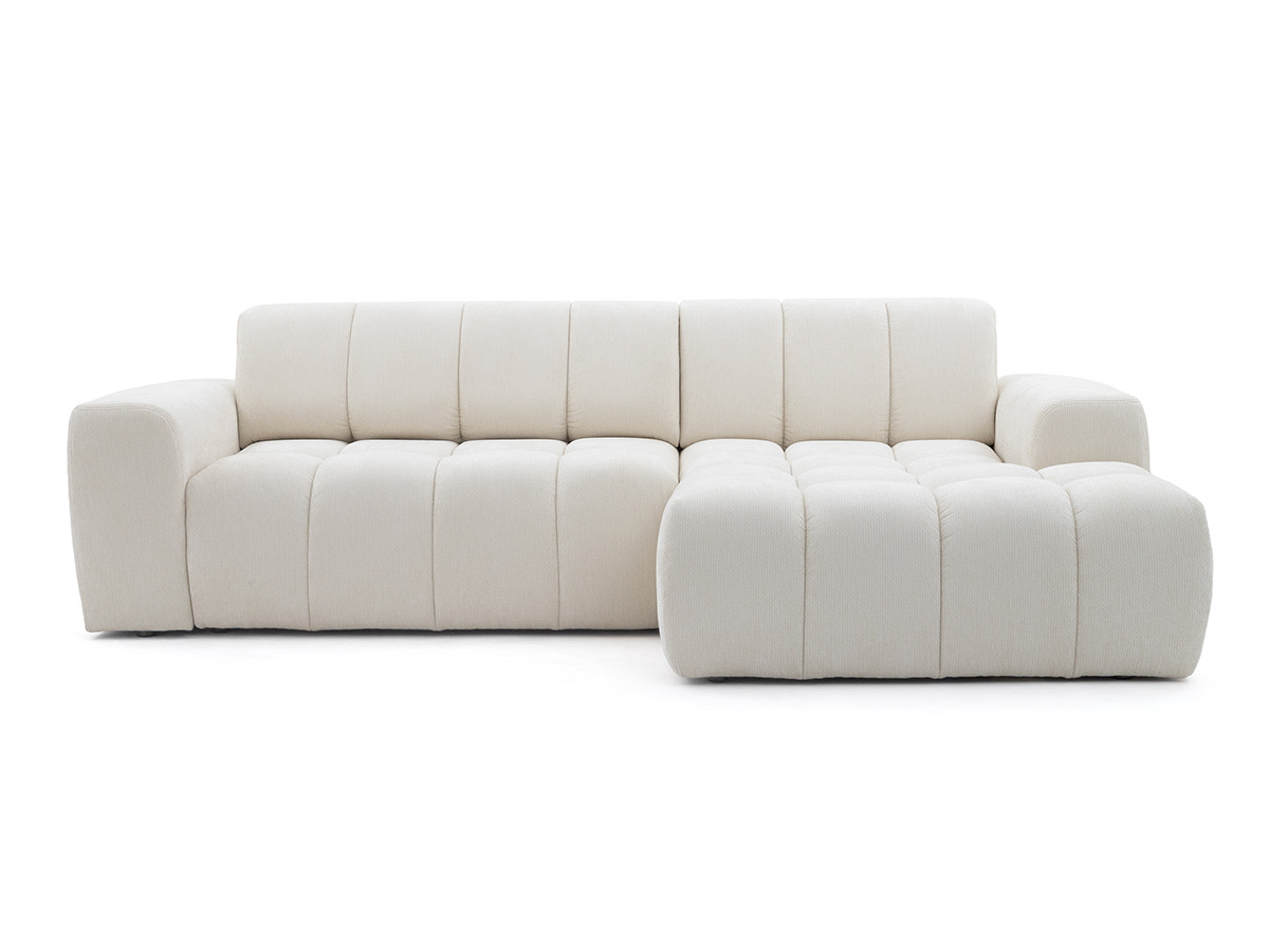Canapé d'angle convertible 3 places en tissu chenille, THEO, BOBOCHIC