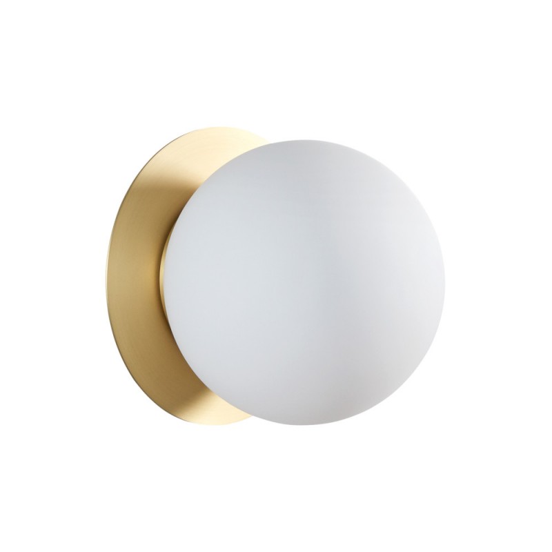 Applique Salle De Bain Alix Laiton Mat Et Verre Opale Ip44, MILLUMINE