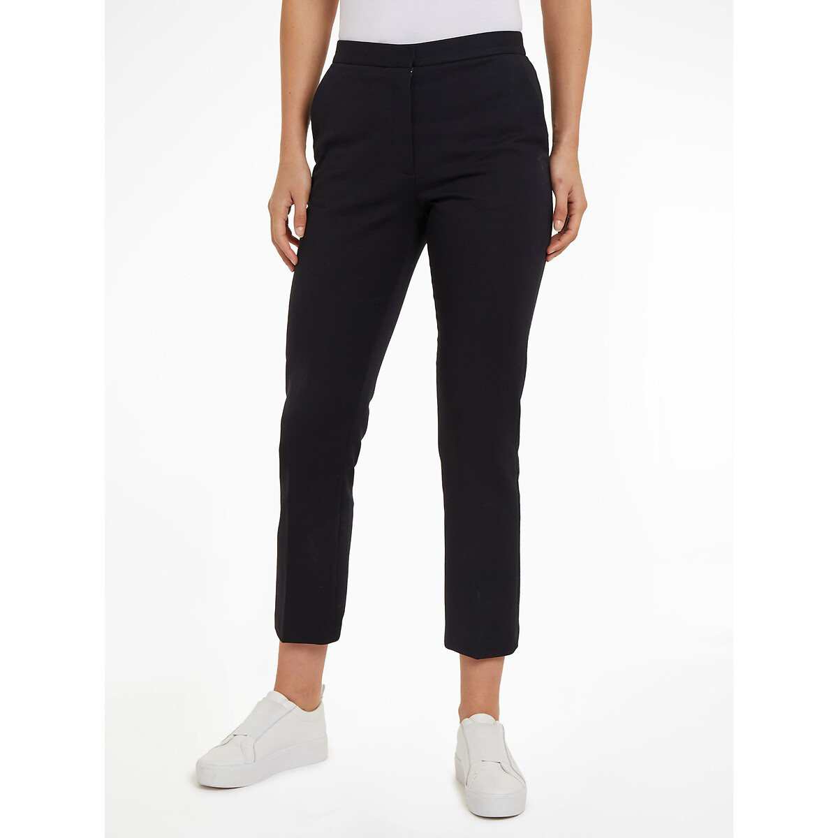 Image of Cotton Slim Fit Trousers