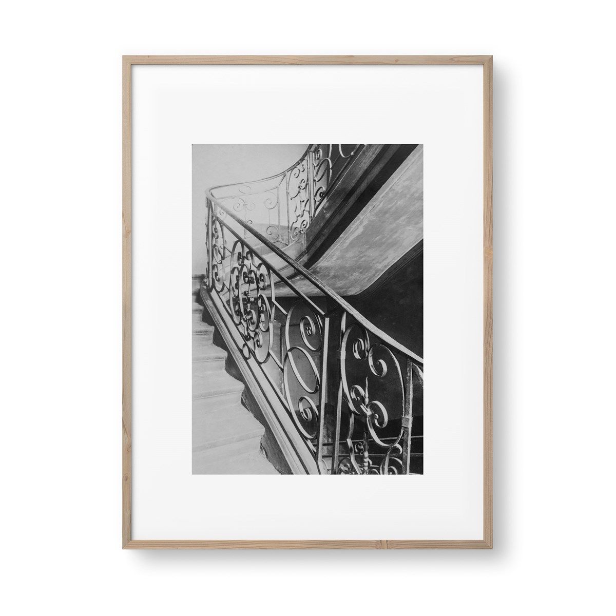affiche encadree paris - escalier rue poissoniere made in france