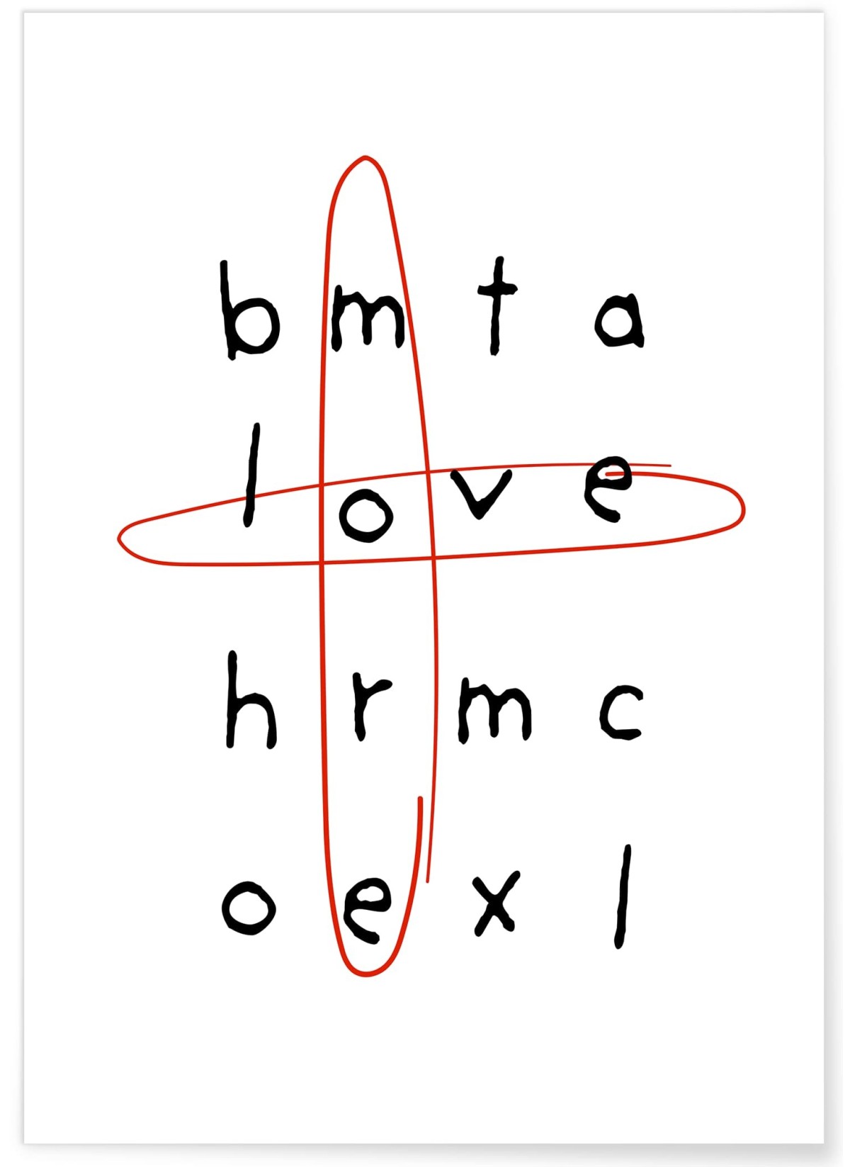 Affiche Mots croisés Love, L'AFFICHERIE