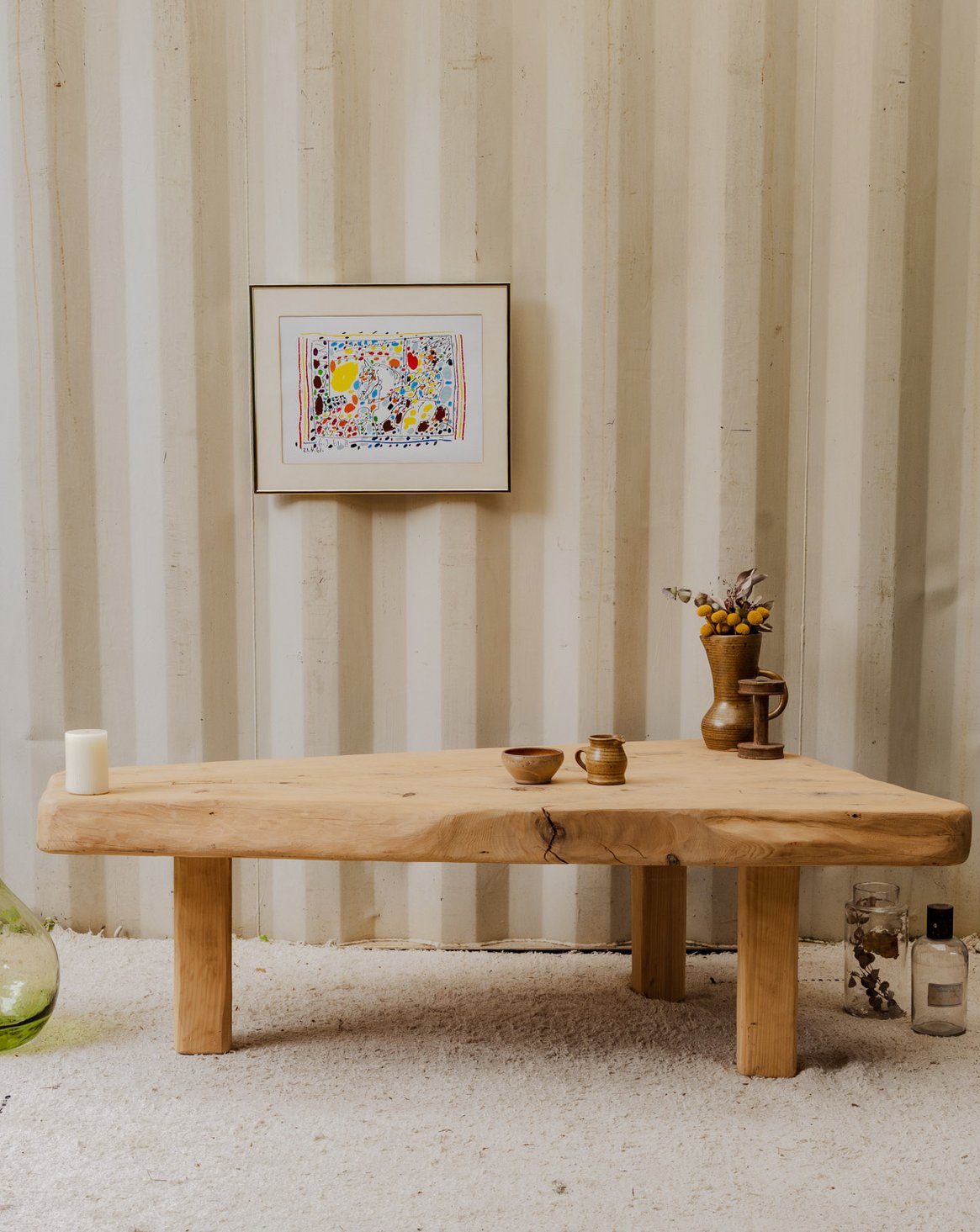 Table basse rustique en bois Léonie N°970 - Bon état, DEBONGOUT