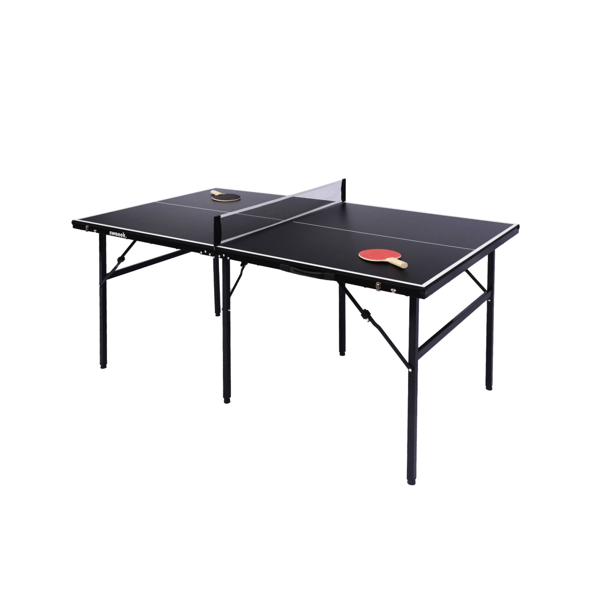 Table de ping pong d'intérieur médium avec 2 raquettes et 3 balles  TABLE DE PING PONG MEDIUM PLIABLE, SWEEEK