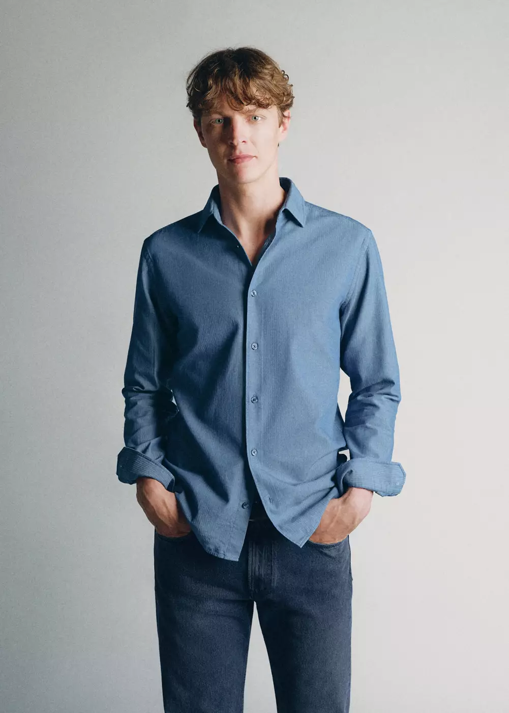 Chemise en jean 100 % coton, MANGO MAN