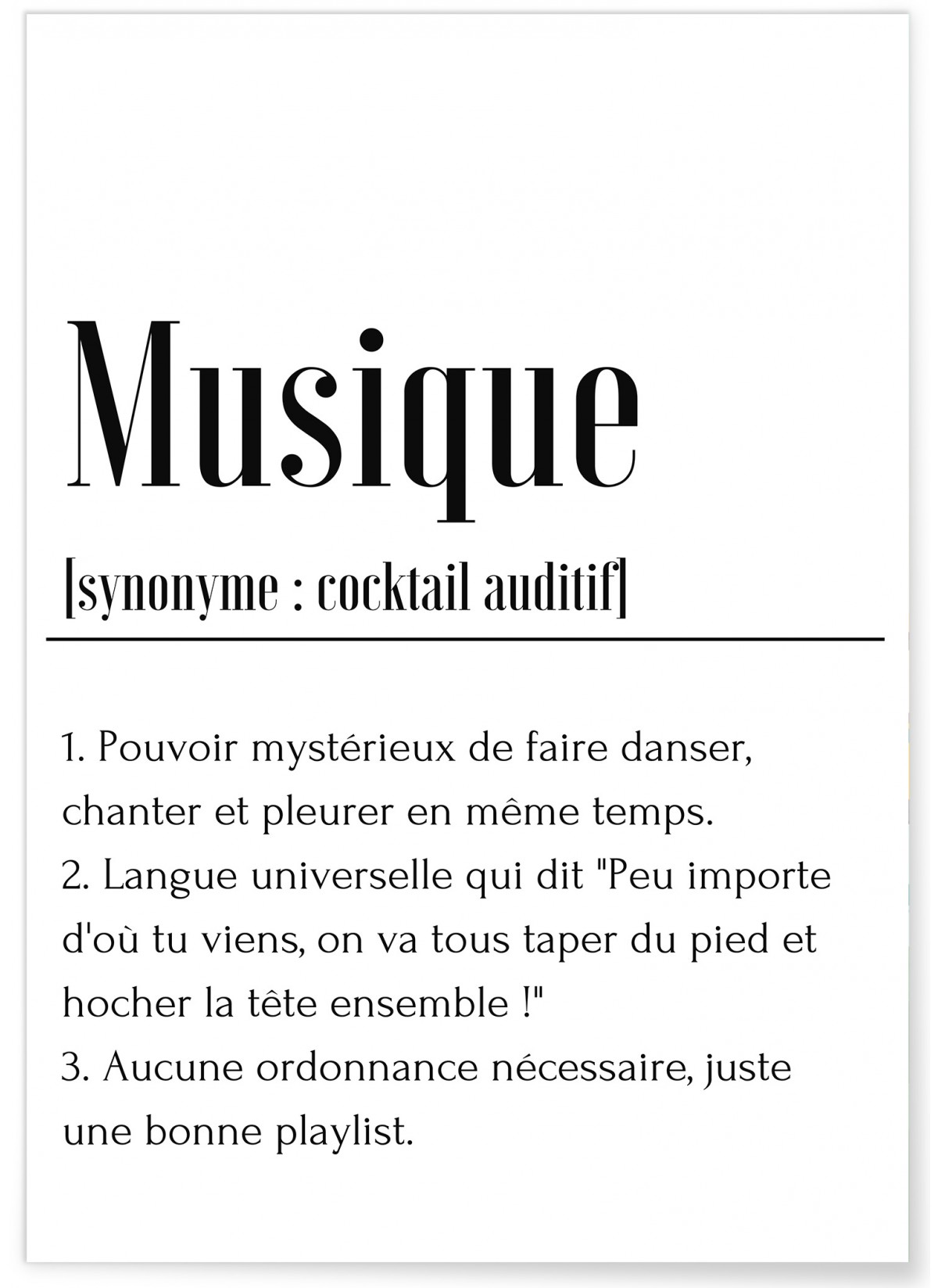 Affiche Définition Musique, L'AFFICHERIE