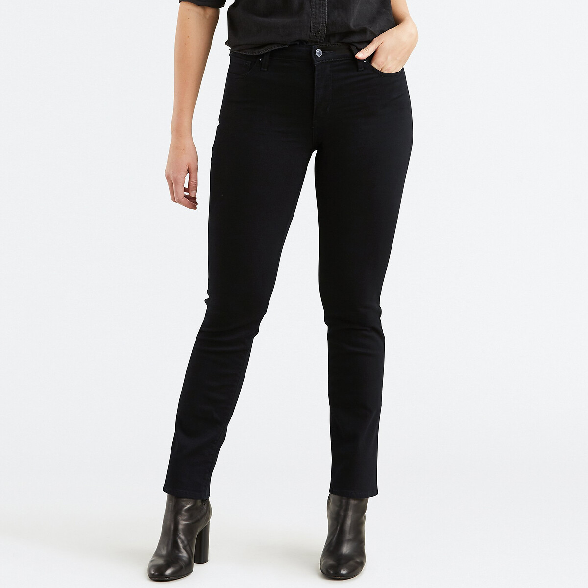 712 slim fit jeans, mid rise , black, Levi's | La Redoute