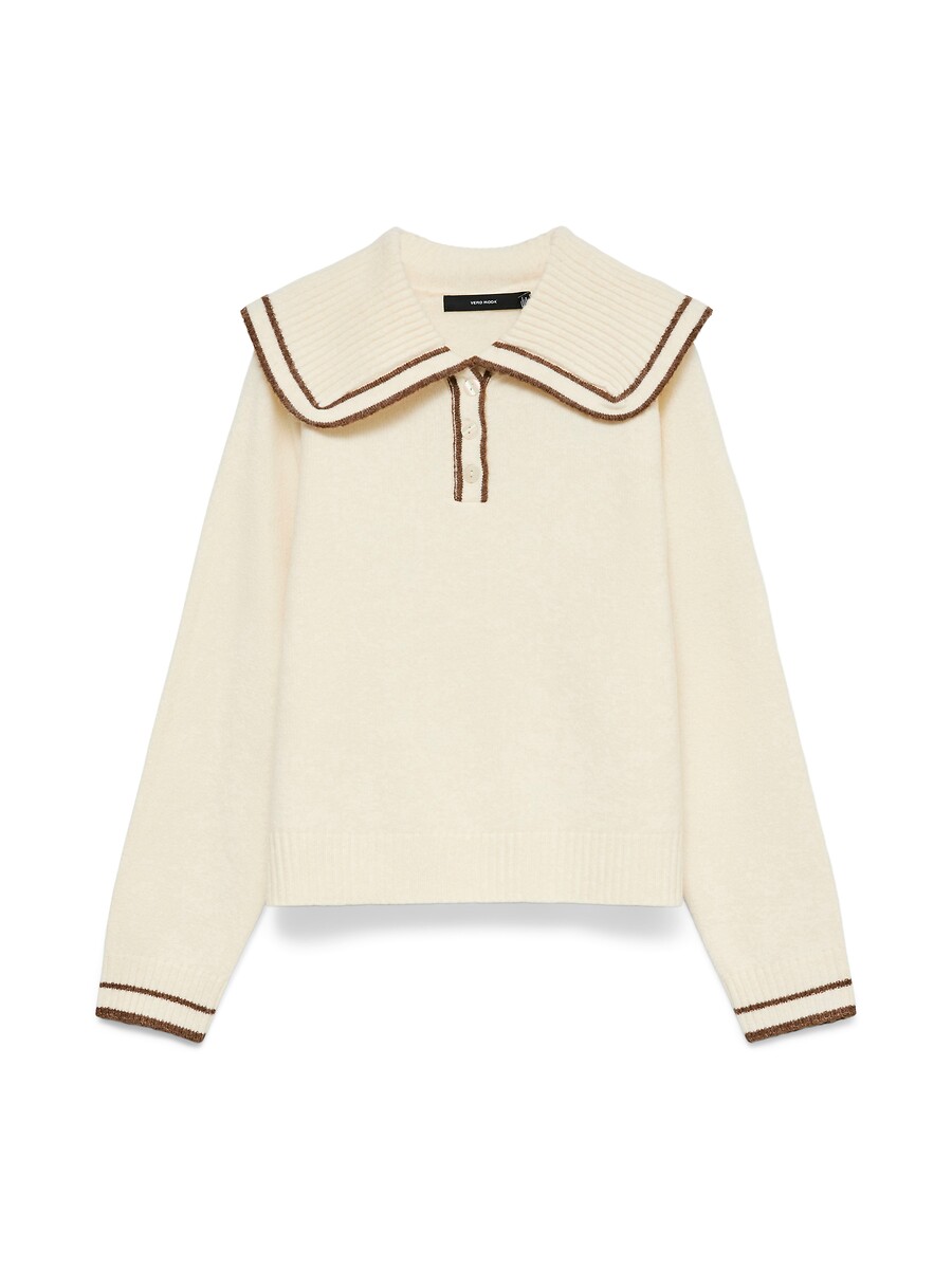 Maglione collo claudine in maglia grossa, VERO MODA