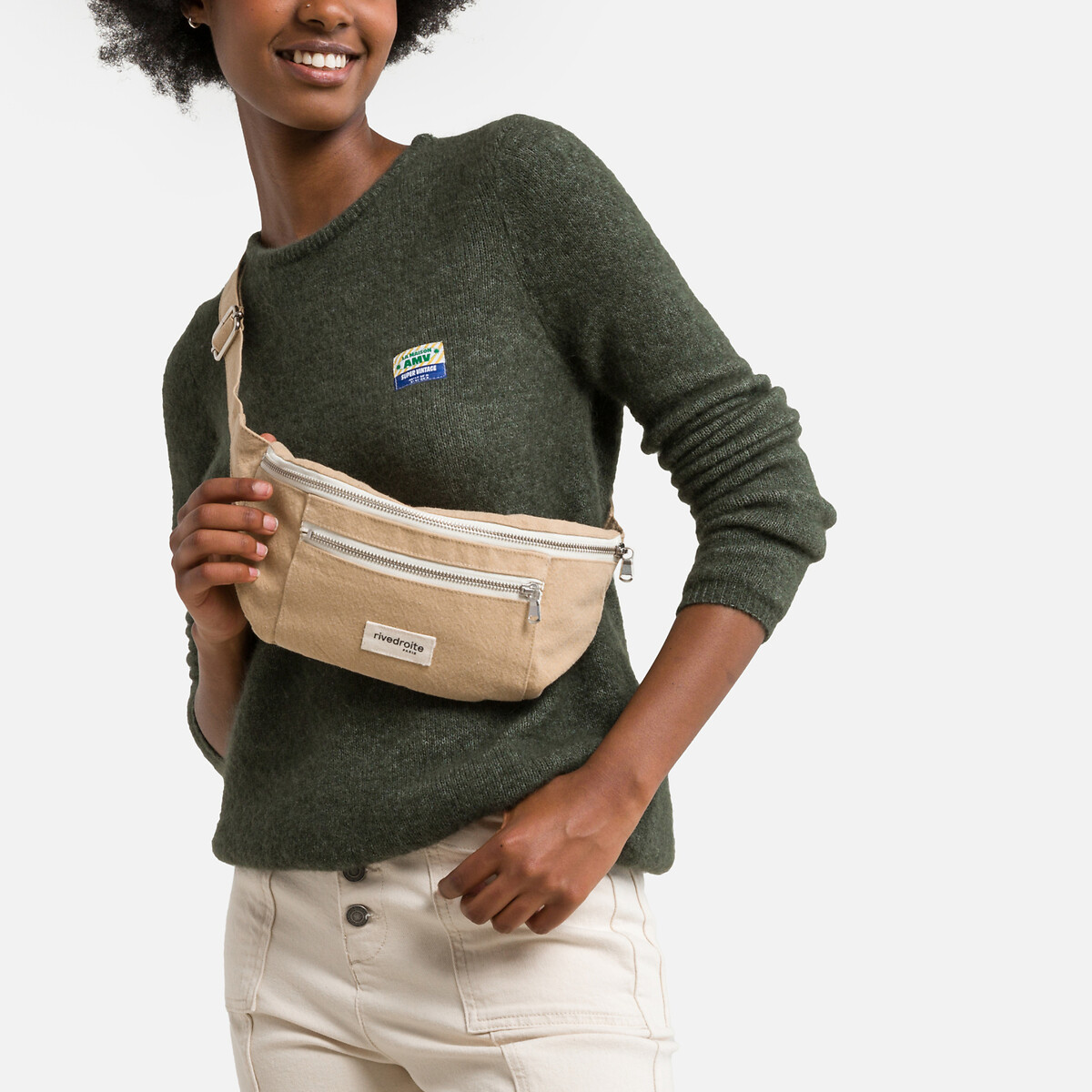 Orsel Zip-Up Bum Bag in Recycled Cotton Canvas