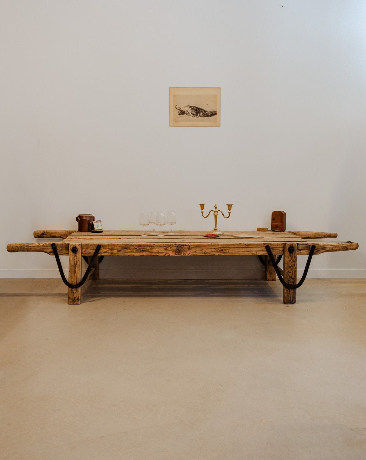 Table basse de ferme en bois Léonie N°881 - Bon état, DEBONGOUT