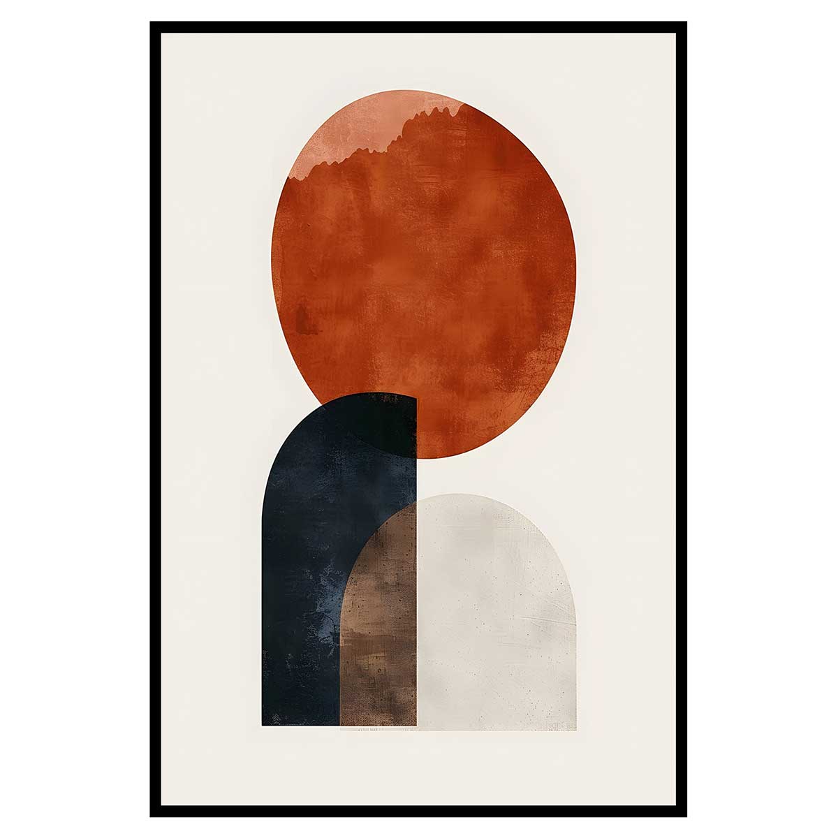 Affiche encadrée formes abstraites terracotta, HEXOA
