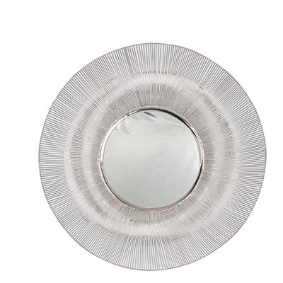 91cm Silver Metal Wire Round Wall Mirror SO'HOME