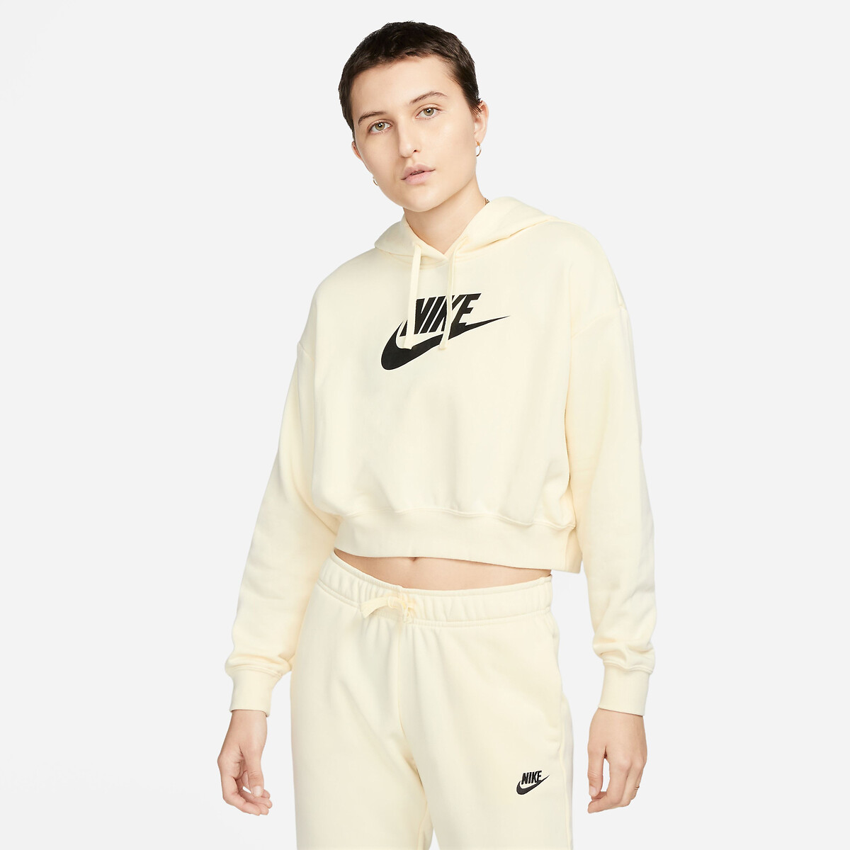 Plagen rok Puno Crop hoodie sportswear club fleece beige Nike | La Redoute