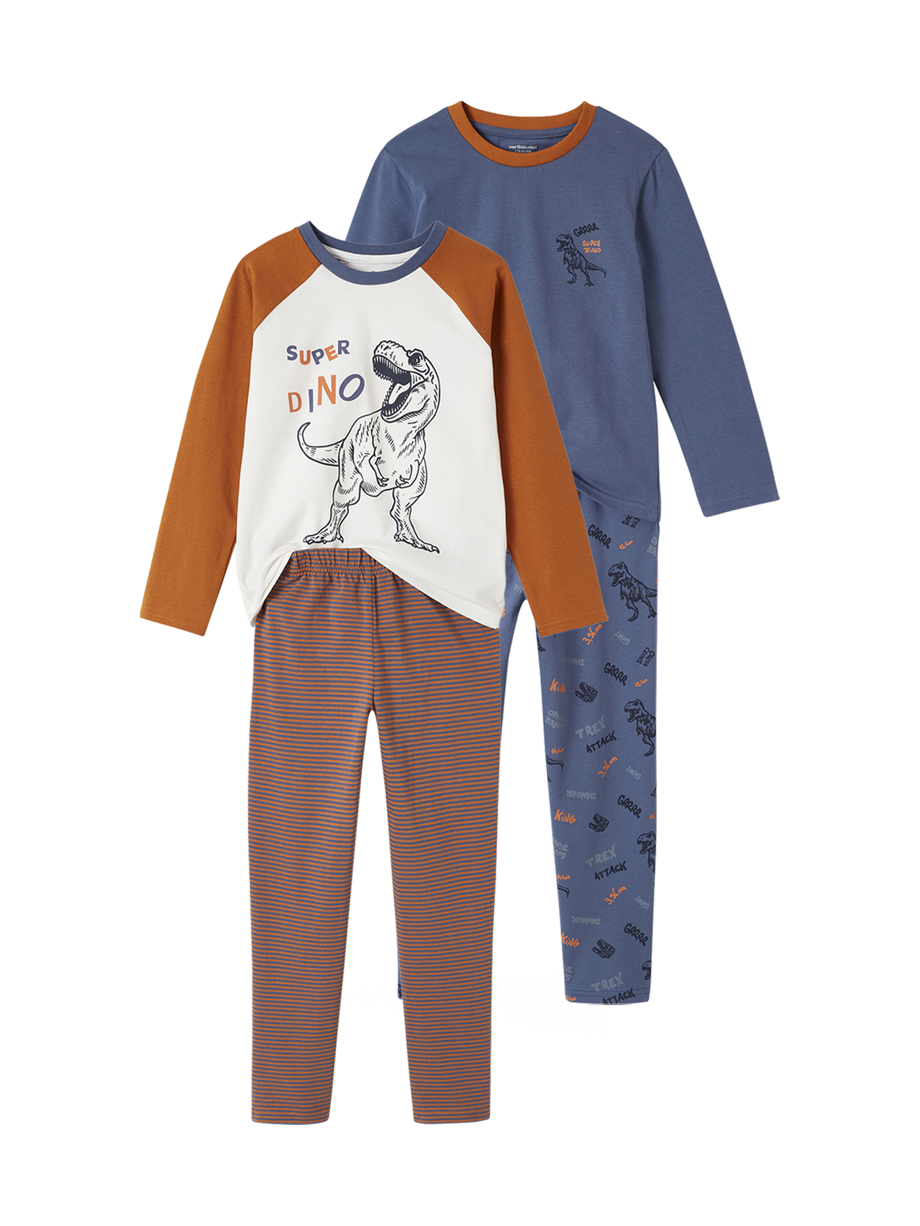 Lot de 2 pyjamas dino, VERTBAUDET