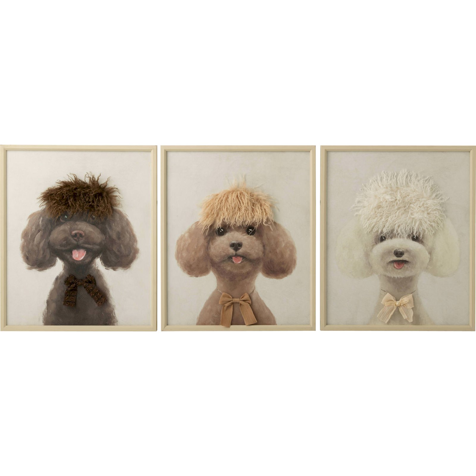Tableau caniche en toile (lot de 3), RECOLLECTION