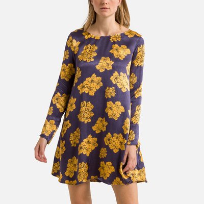 Shaning Printed Mini Dress with Long Sleeves AMERICAN VINTAGE