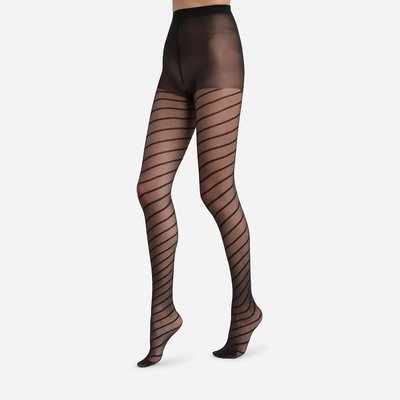 Collants rayures diagonales voile collection Style DIM