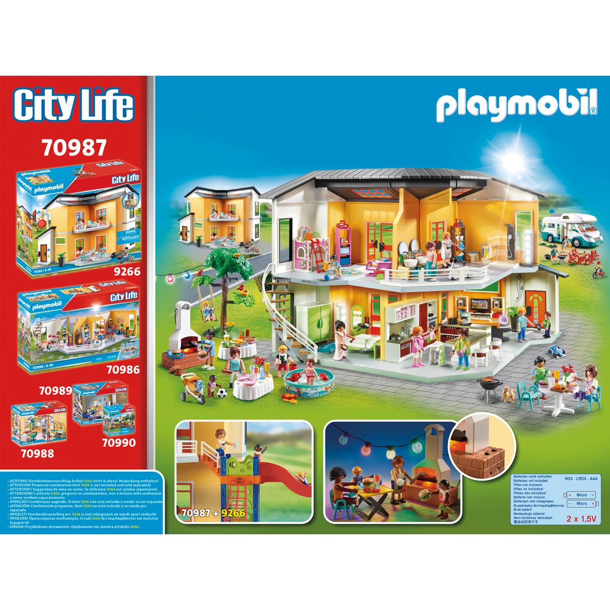 PLAYMOBIL 70987 Espace détente avec piscine- City Life- La maison moderne-  aménagement pièces de la maison : : Jeux et Jouets